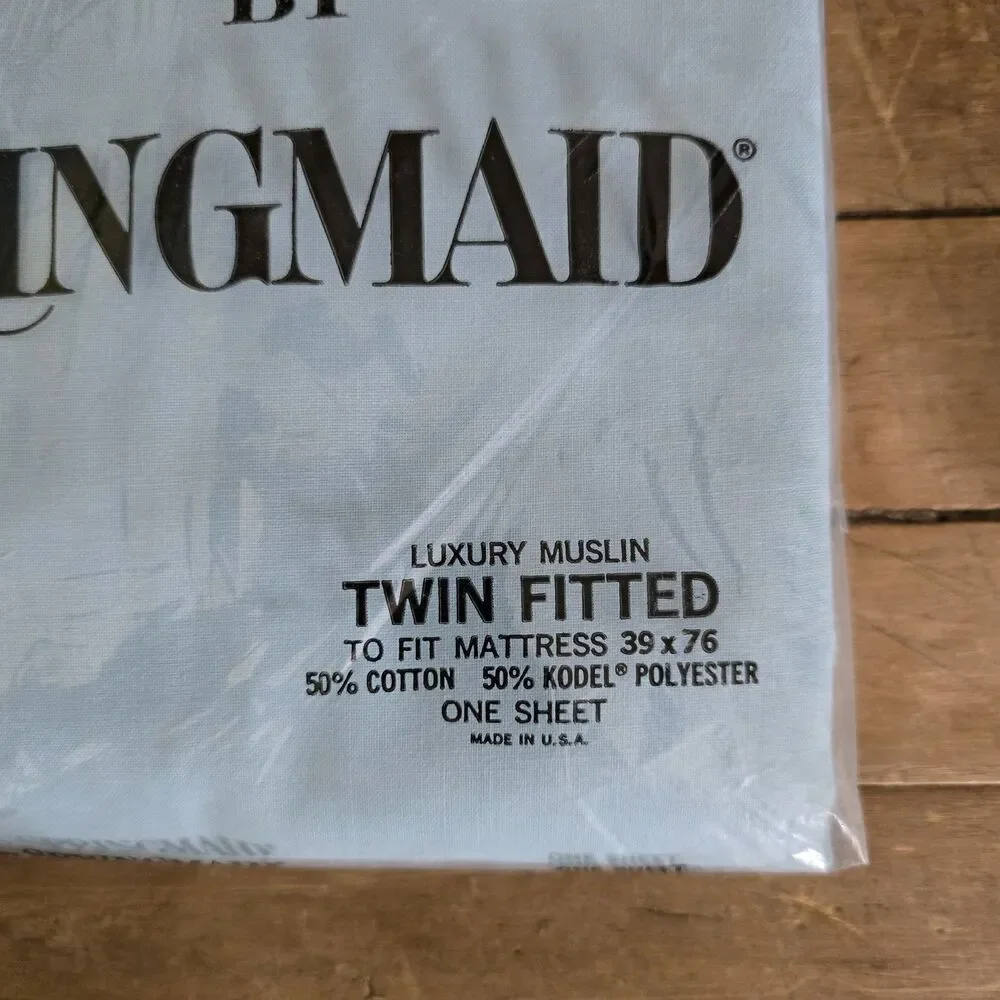 Vintage Marvelaire Springmaid Twin Light Blue Sheet Set Pillowcases No Iron USA